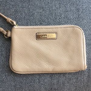NWOT Calvin Klein Nude Wristlet